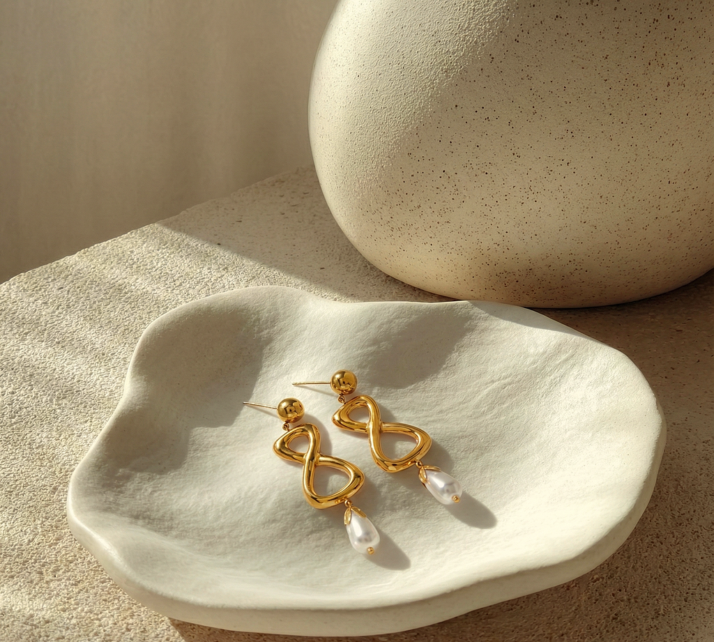 Eterna Drop Pearl Earrings