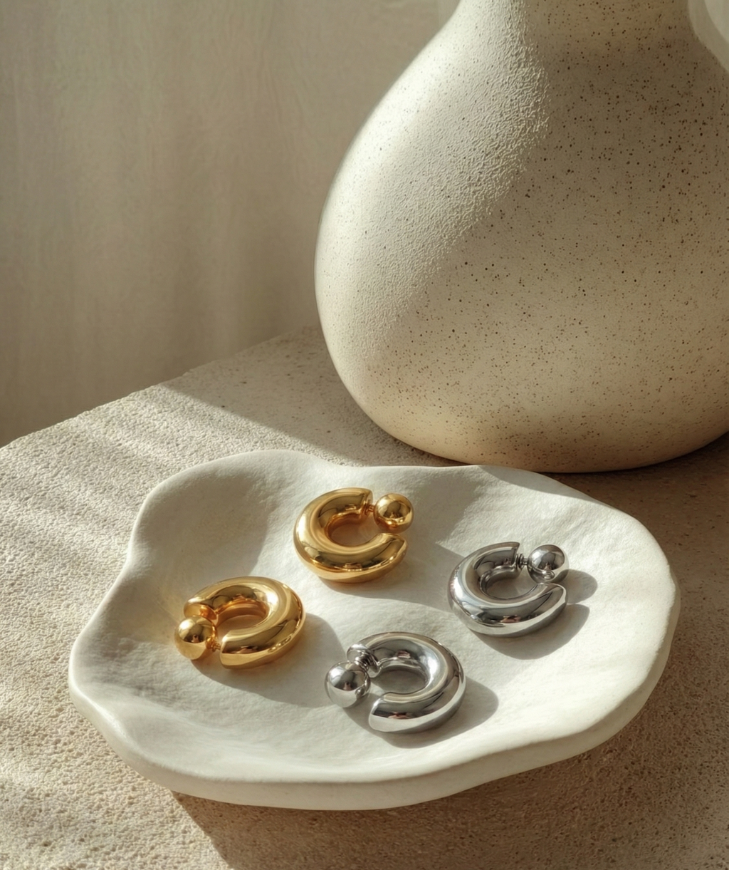 CC Curve Hoop Earrings