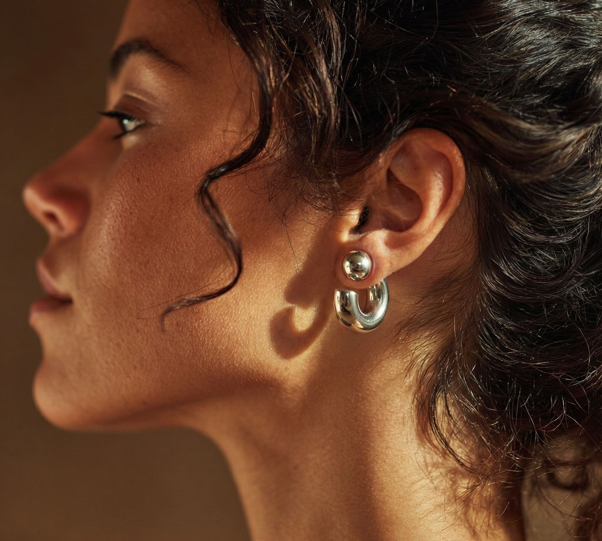 CC Curve Hoop Earrings