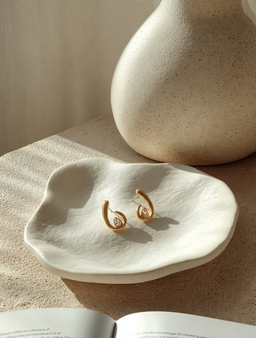 Amina Spiral Waterdrop Earrings