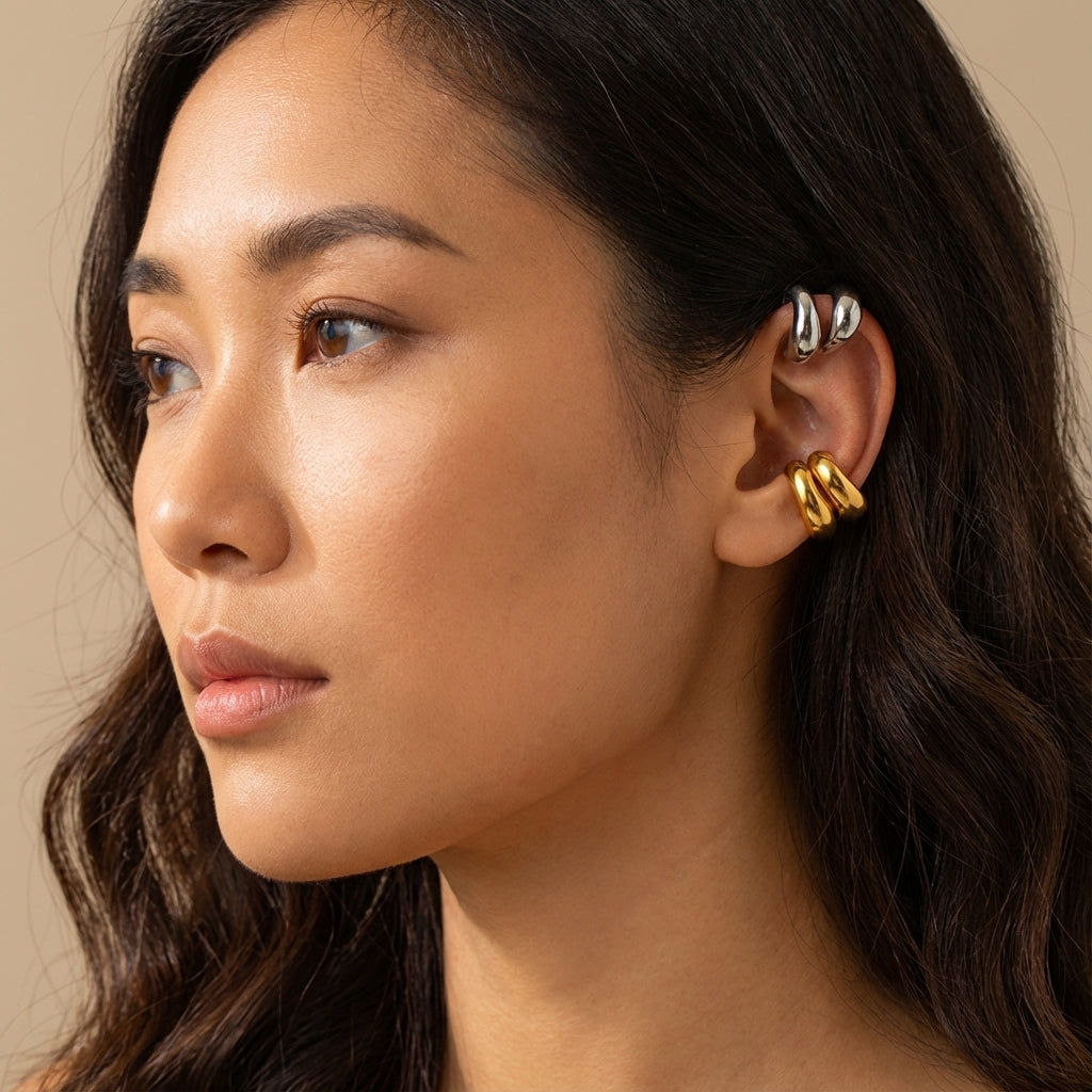 Sculpted C-Shape Ear Cuffs