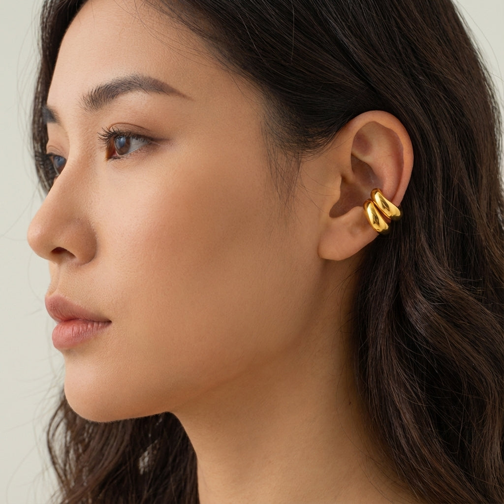 Sculpted C-Shape Ear Cuffs