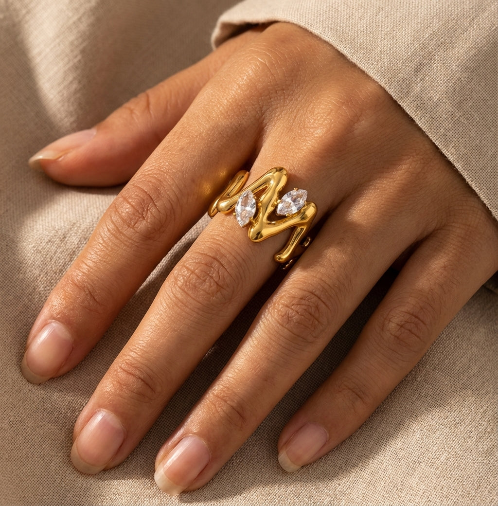 Wave Double Crest Ring