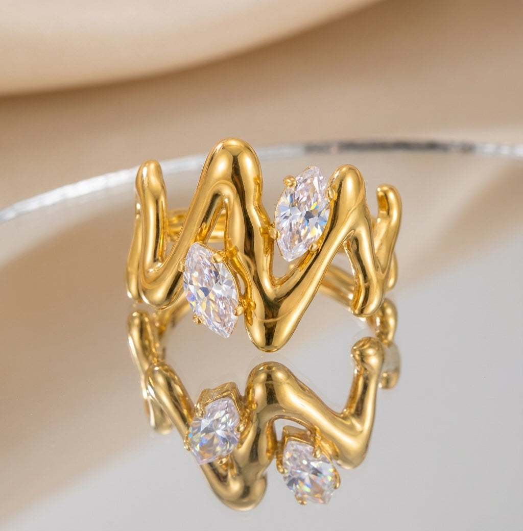 Wave Double Crest Ring