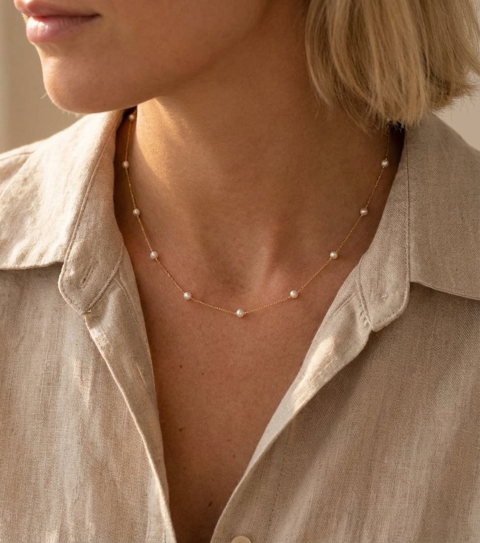 Interval Pearl Necklace