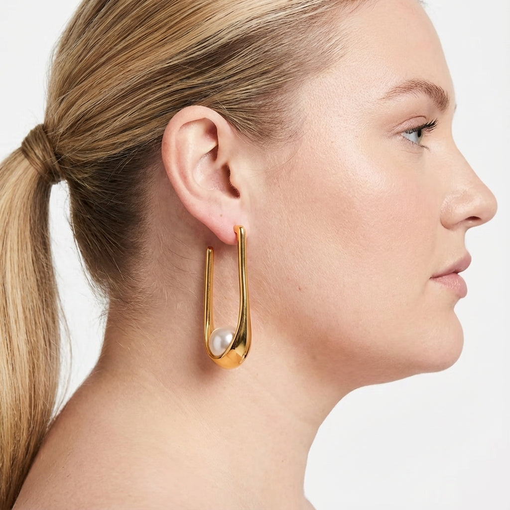 Pearl U-Drop Earring