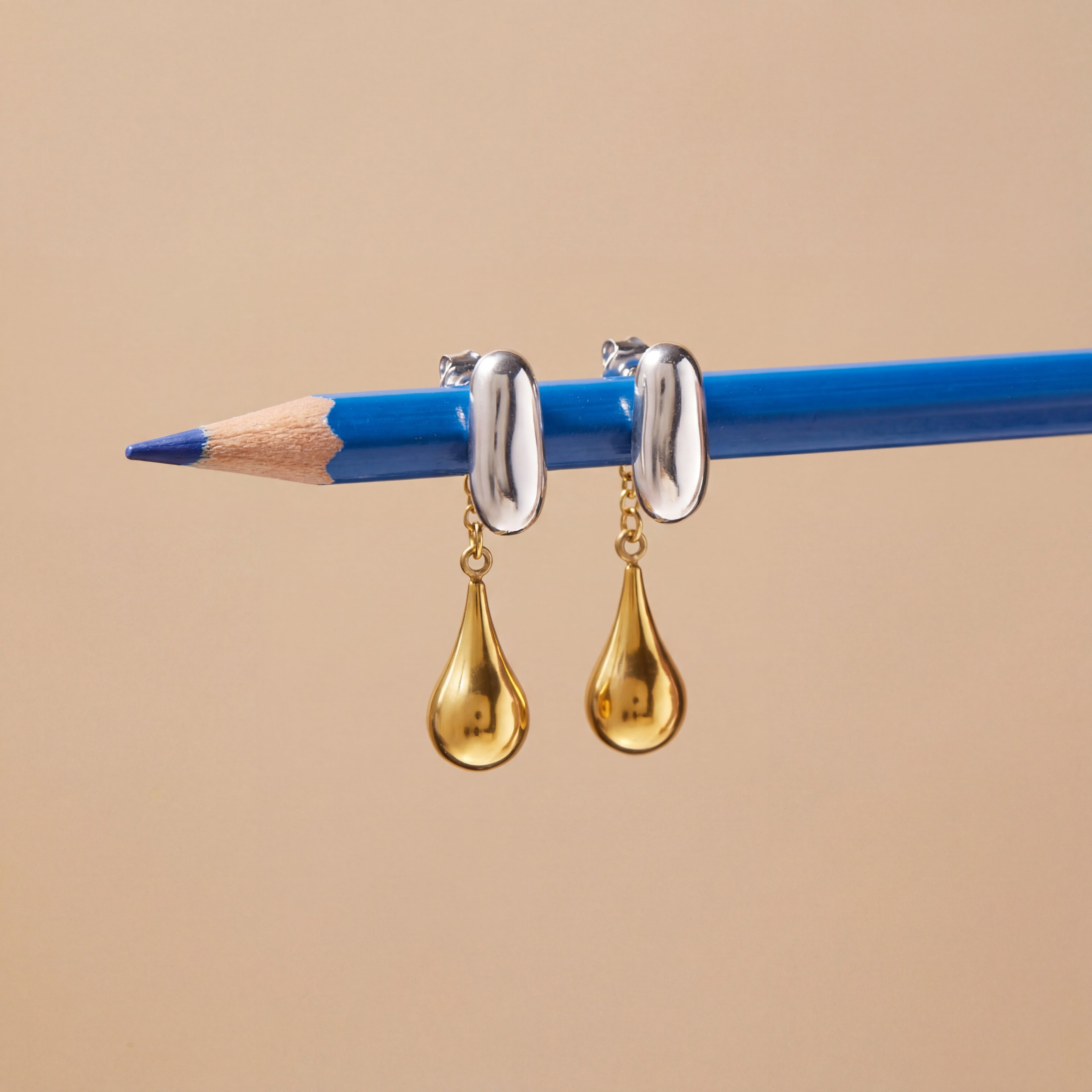 DuoTone Waterdrop Earrings