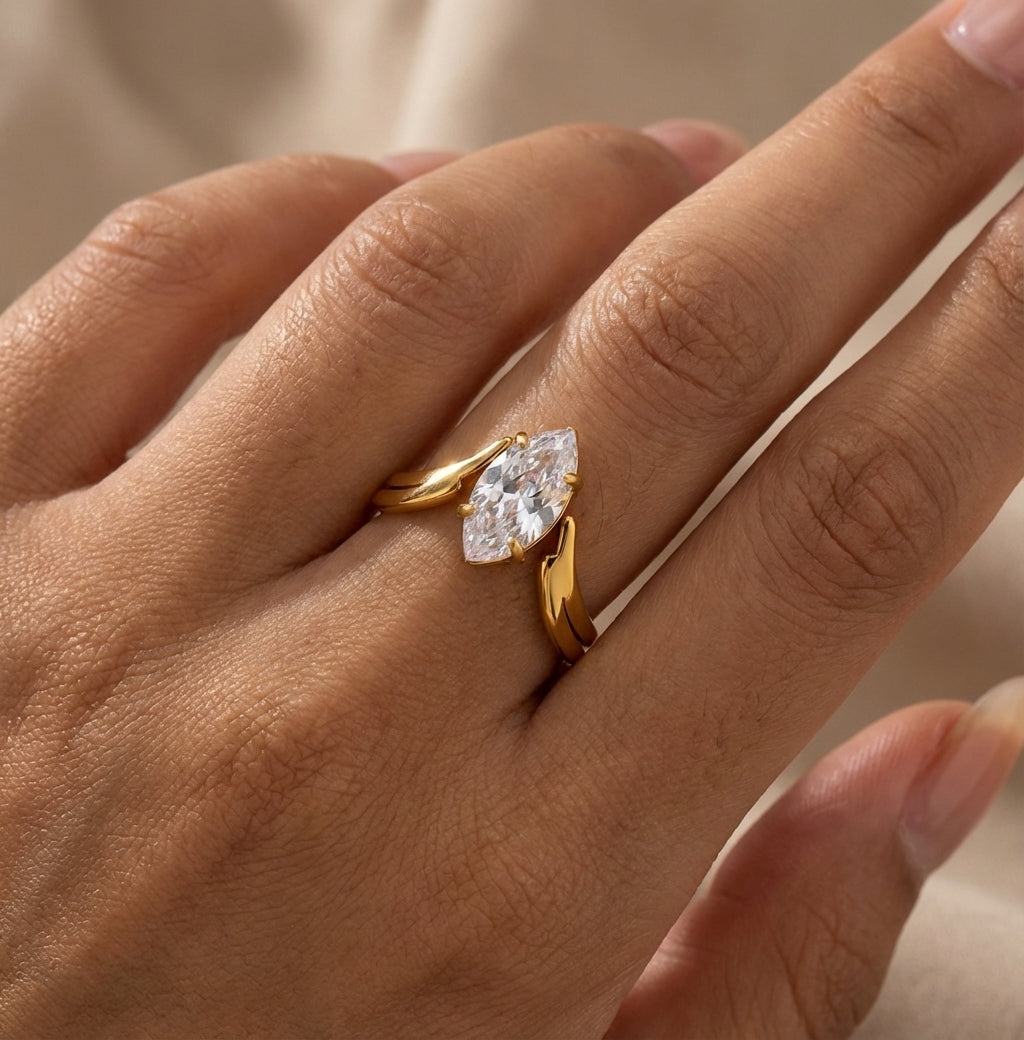Marquise Wing Arc Ring