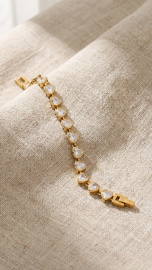 Aurelia Heart Tennis Bracelet