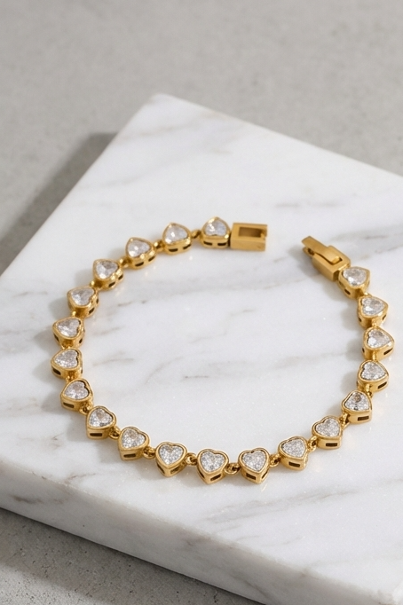 Aurelia Heart Tennis Bracelet