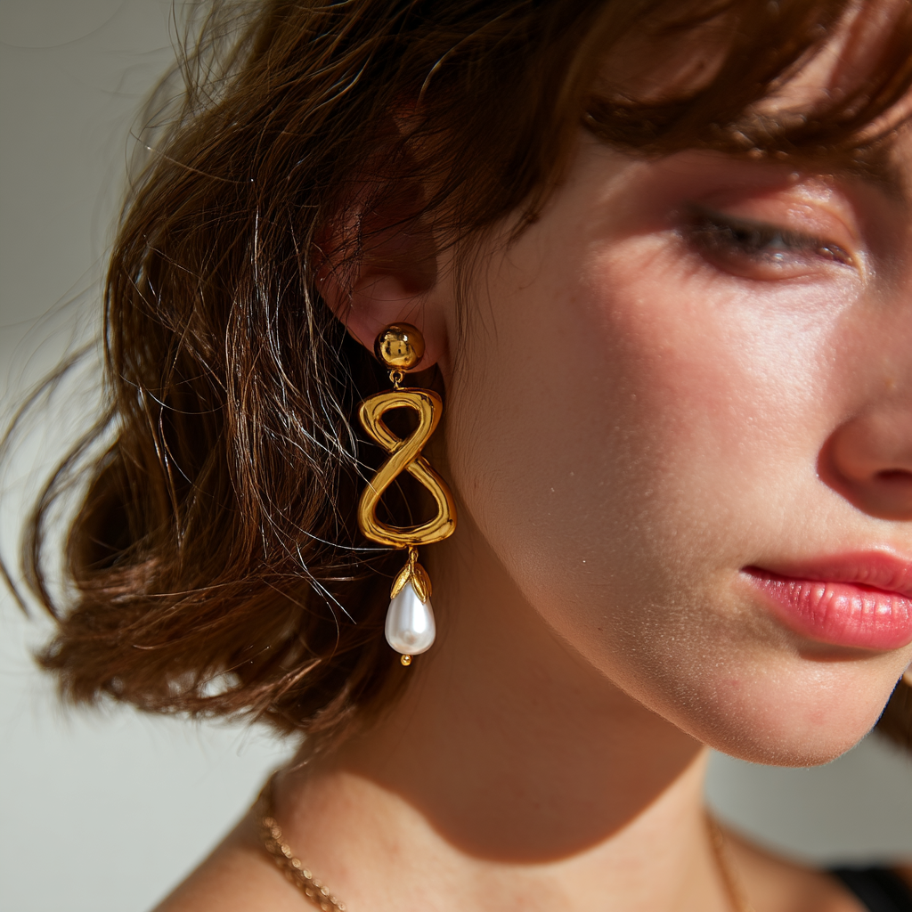 Eterna Drop Pearl Earrings