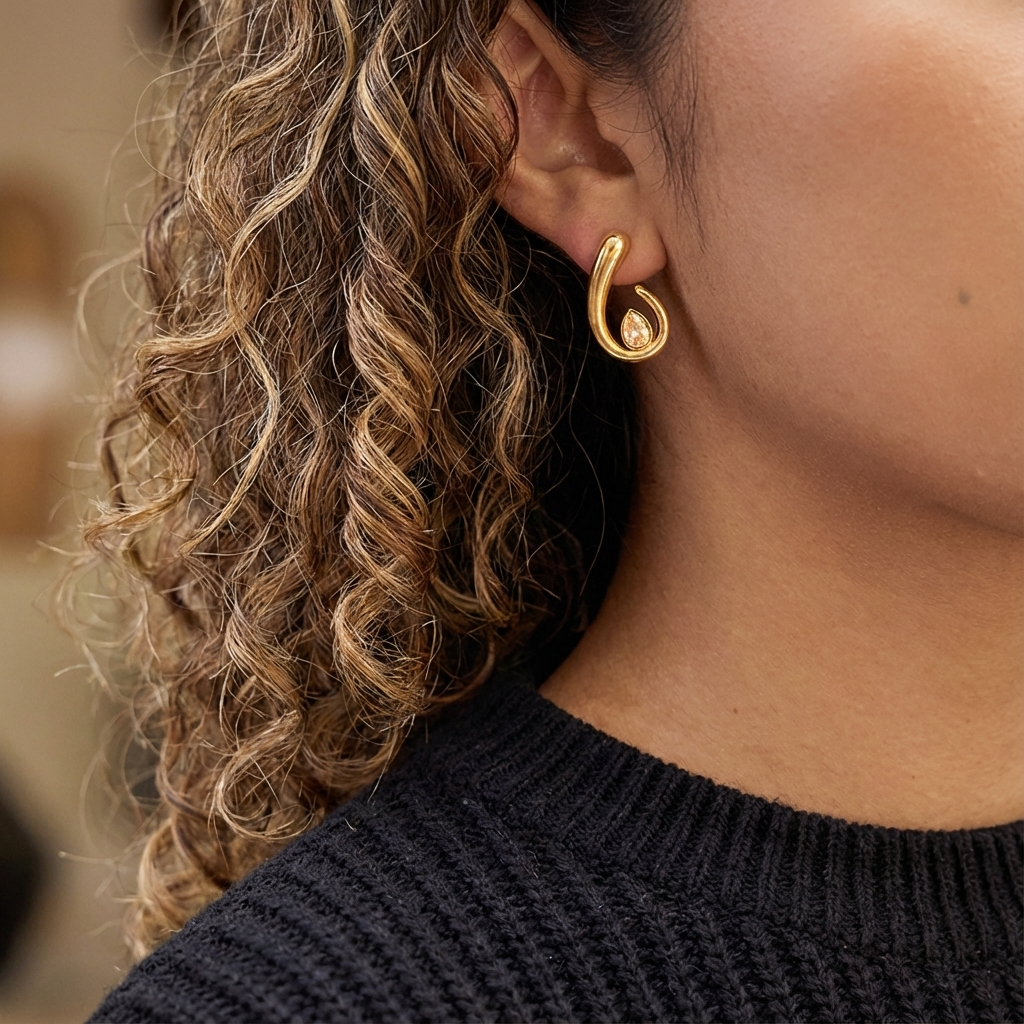 Amina Spiral Waterdrop Earrings